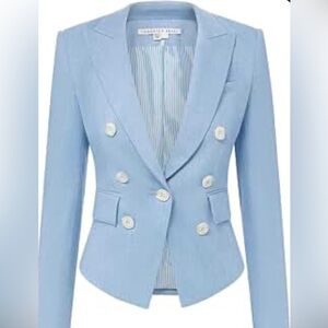 Veronica Beard Lt. Blue Linen Diego Blazer - Sz 10 - Worn 1x, perfect condition
